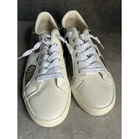 Steve Madden Madden Girls White Multi Snakeskin Star Sneakers Womens Size 7.5 - Picture 5 of 16
